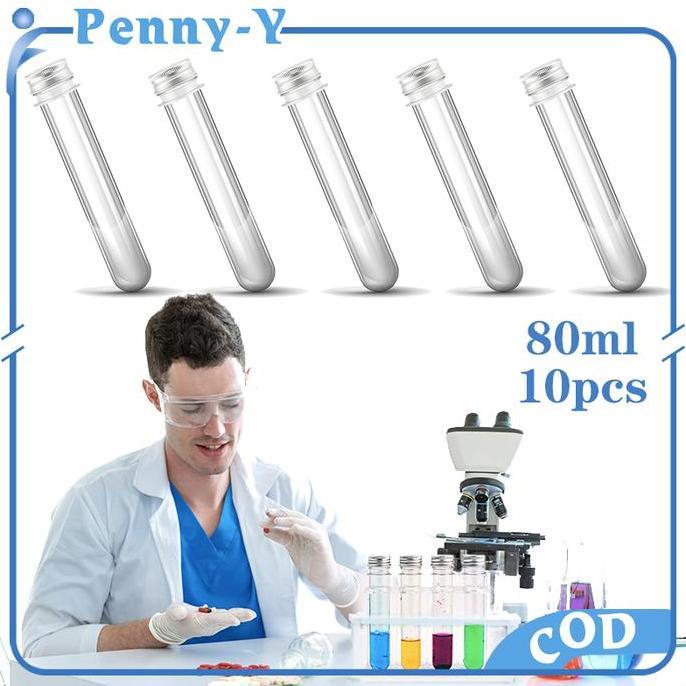 SOORIM 10 pcs tabung reaksi plastik 80ml botol tabung plastik Tabung Souvenir
