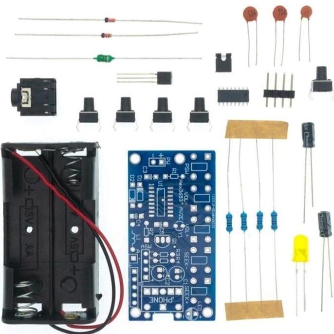 Kit Penerima Radio FM digital PCB dan komponen elektronika