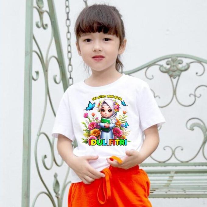 Termurah / Hot Sale Koko Import - Baju Kaos Lebaran Idul Fitri Ramadan Anak Perempuan Cewek Usia 2-1