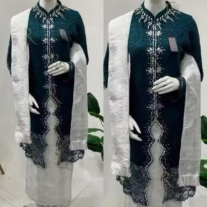 AI201 ~ New Stelan Kebaya Brokat Payet Zik Zak Sudah Pakai Selendang Dan Rok Songket/Baju Seragam Pe