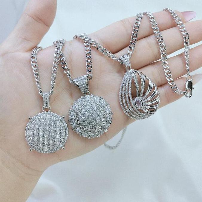 KALUNG PANJANG SISIK RANTAI SILVER SET (KALUNG+LIONTIN) SISIK RANTAI KALUNG PANJANG 60CM 75CM-GUDANG