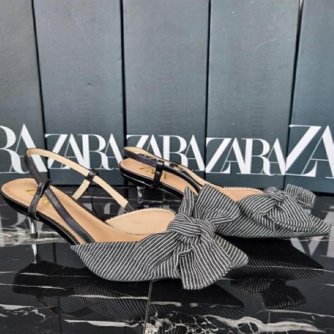 Sepatu Zara Heels kitten pita 5 cm HI