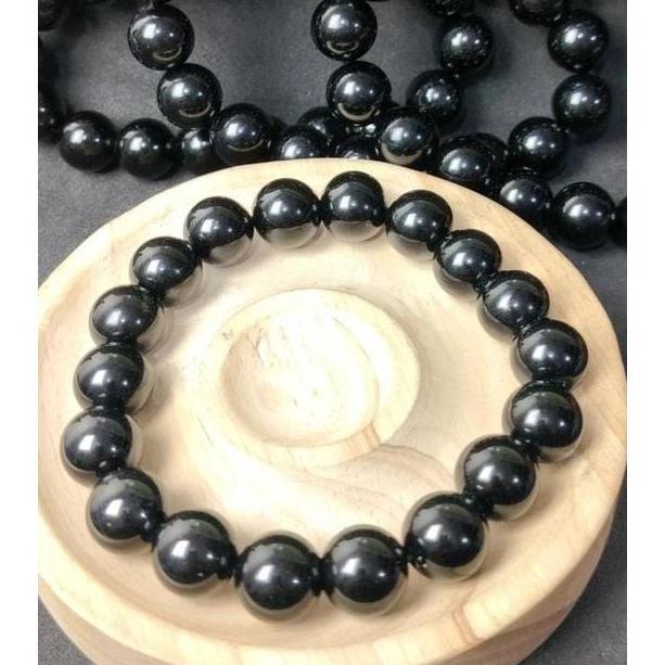 Gelang Black Obsidian Natural 12 mm Top Grade