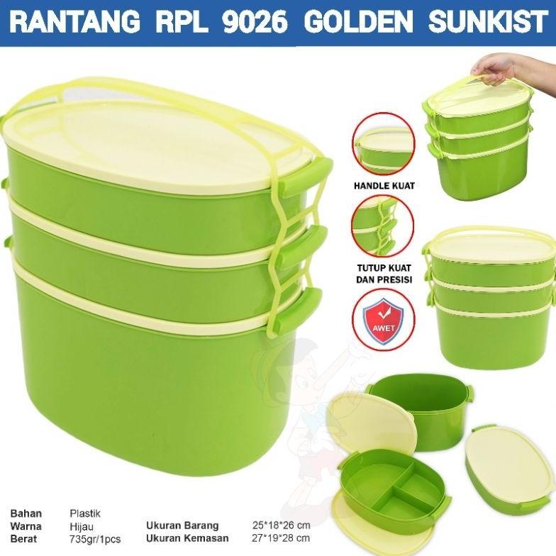 Rantang Piknik Lonjong Hijau RPL 9026 3 Susun Jumbo