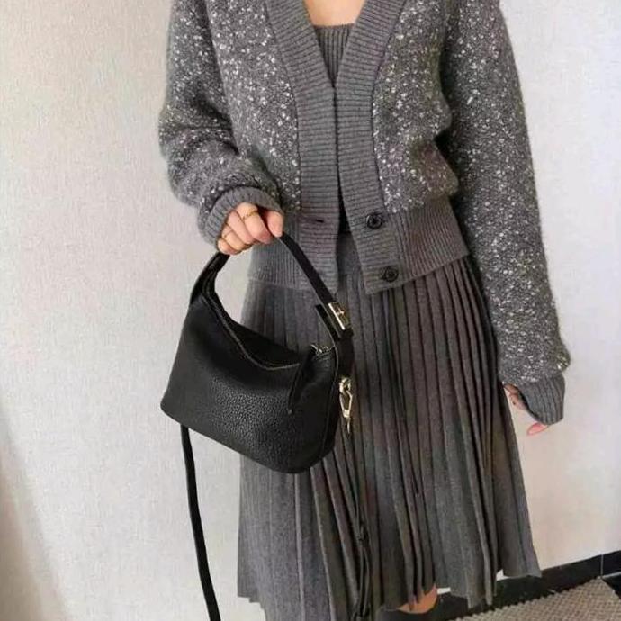 ALMA  Tas Selempang Wanita Sling Bag Shoulder Kekinian Mini Kecil Bahan Jeruk Sintetis Premium Polos