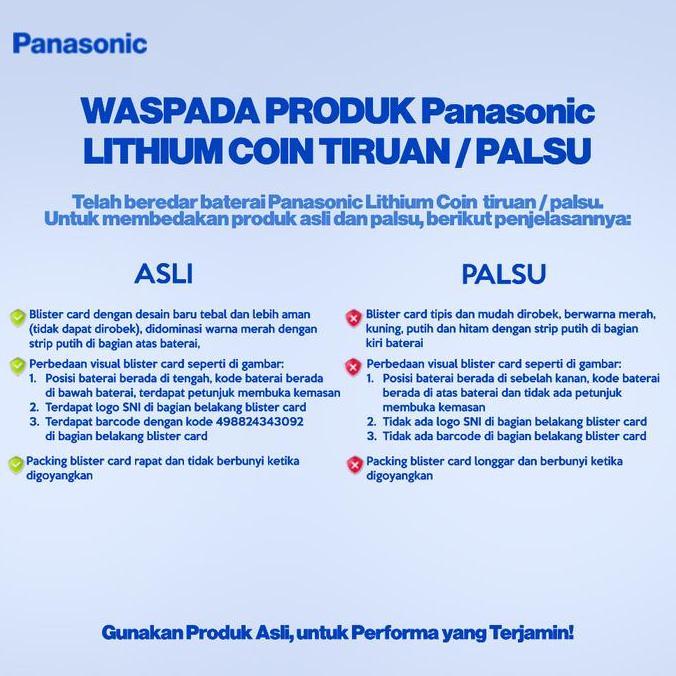 Panasonic Baterai Kancing Lithium Coin CR2016 | CR2025 | CR2032 (TERBAIK) (TERBARU) (TERMURAH)