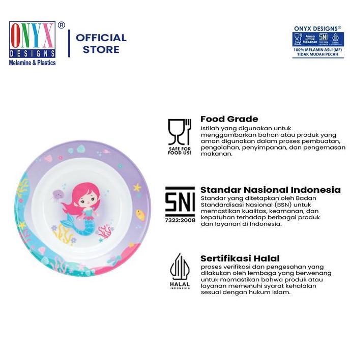 Gasyuk- Onyx Seiv, Piring Makan Cekung 9 Inch: Melamin, Aman Untuk Makanan, Halal, 1809S Karakter