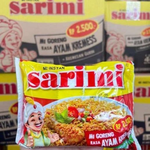 mie sarimi goreng ayam Kremes kemasan kardus 70 gram isi 40 pcs GM