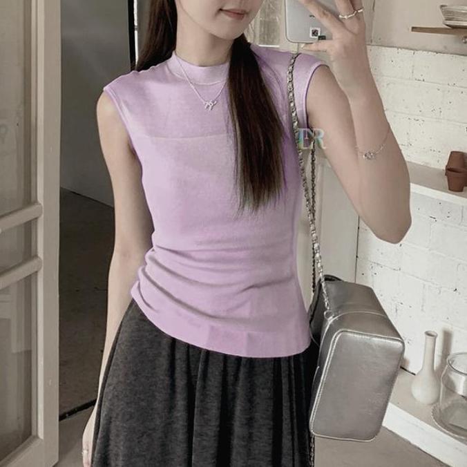 Promo Lnr Shop Atasan Rajut Wanita T-Shirt Tanpa Lengan Tanktop Manset Lengan Buntung Dalaman Luaran