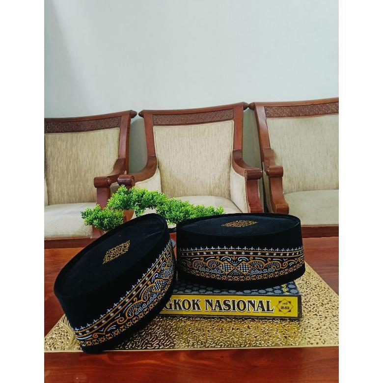 FE24 Songkok peci batik emas motif batik Nusantara anak dewasa elegan presiden h.iming awing Berkual