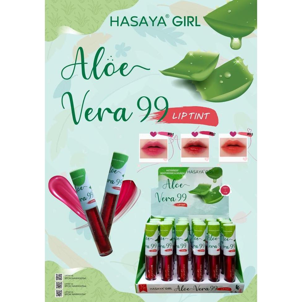 Papupi- [3Pc] Hasaya Aloe Vera 99 Liptint Bpom / Lip Tint Hasaya Girl Aloevera