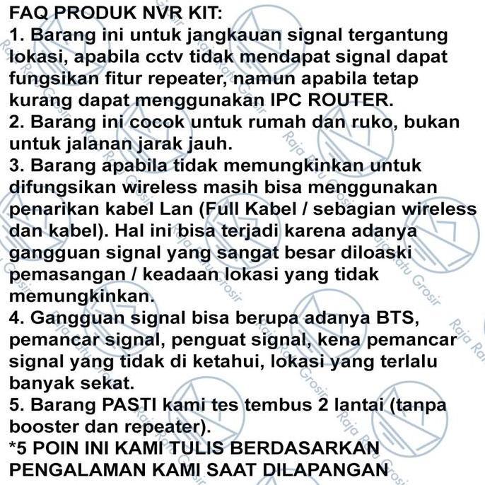 Agent- Paket Cctv Nvr Kit 4 Kamera (Kamera Cctv Full Wireless) / Ip Cam Cctv