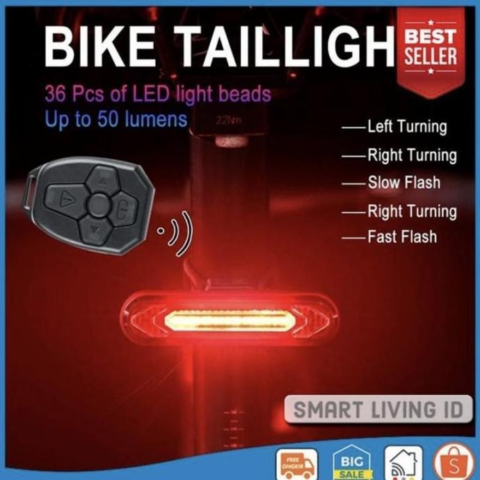 LAMPU BELAKANG SEPEDA SEIN KANAN KIRI WIRELESS REMOTE BK600 ROCKBROS