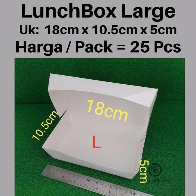 Paper LunchBox L Polos Food Grade Laminated, Box Nasi Kertas, Dus Nasi