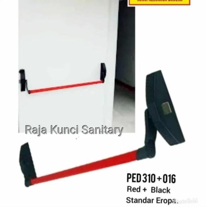 Panic Bar Solid PED 310+016 Red+Black/Handle Pintu Emergency/Darurat