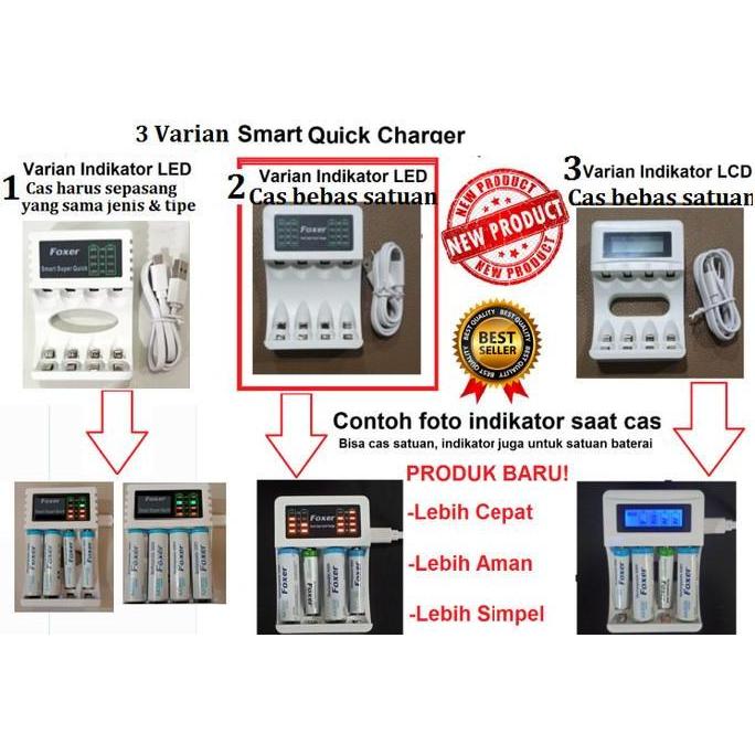 Charger Baterai AA A2 AAA A3 Super Quick Smart Baterai Recharge Foxer