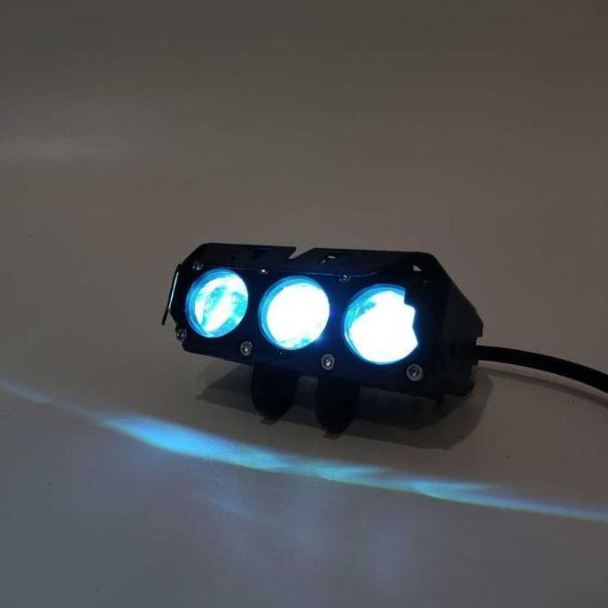 OTOMAX Lampu Tembak MINI Laser 3 Mata Devil Eye Super Terang Full Aluminium Putih Kuning