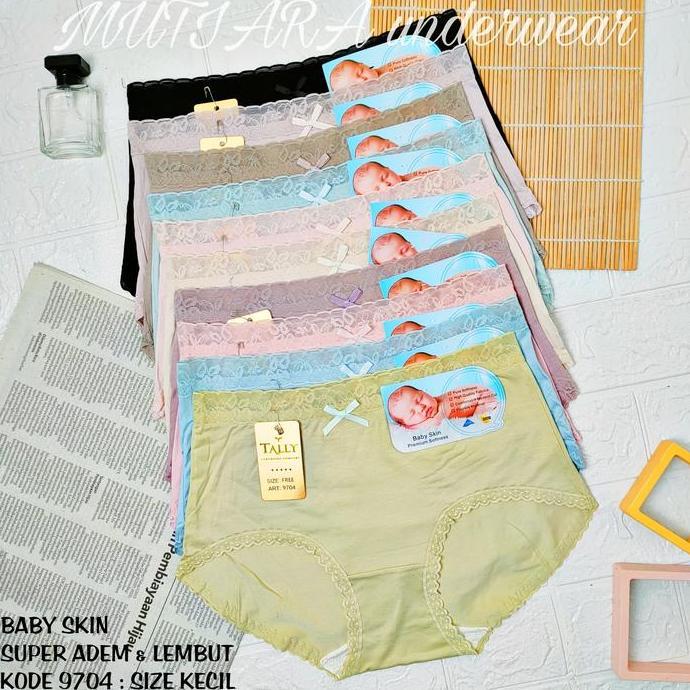 MD37 - Celana Dalam Baby Skin TALLY 9704 & 9705 Ukuran Besar Dan Kecil Celana Dalam Wanita Bahan Bab
