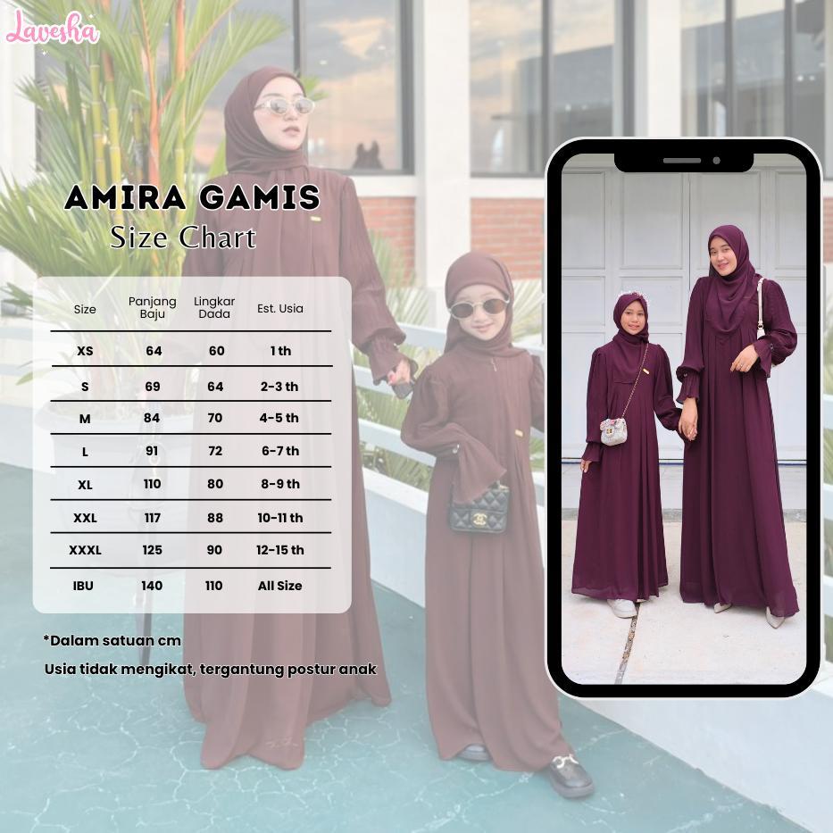 AMIRA GAMIS SET HIJAB COUPLE IBU DAN ANAK PEREMPUAN (Dijual Terpisah) Gamis Mewah Elegan Bahan Cerut