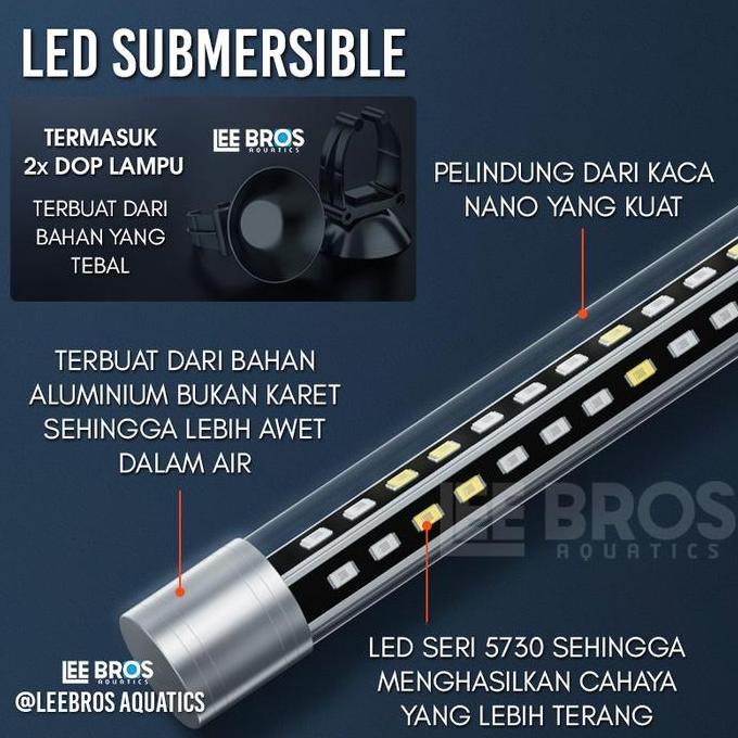 Lampu LED Aquarium Submersible 30-90 cm / Lampu Celup Aquarium Terlaris