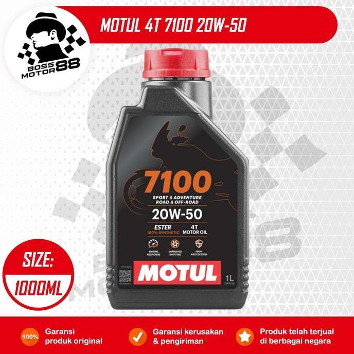 Olinol- Motul 4T 7100 5W40 10W40 10W50 10W60 20W50 1L - Oli Mesin Motor Fully Synthetic Ester Origin