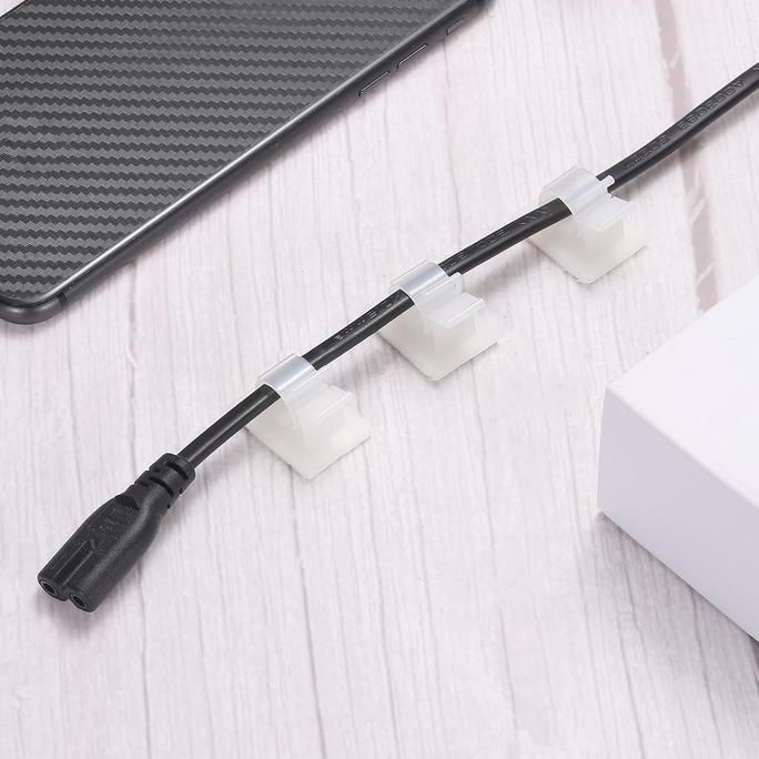 Bagus- 10 Buah Klip Penjepit Pengikat Kabel Klem Kabel Tempel Tembok Clip Cable Clamp