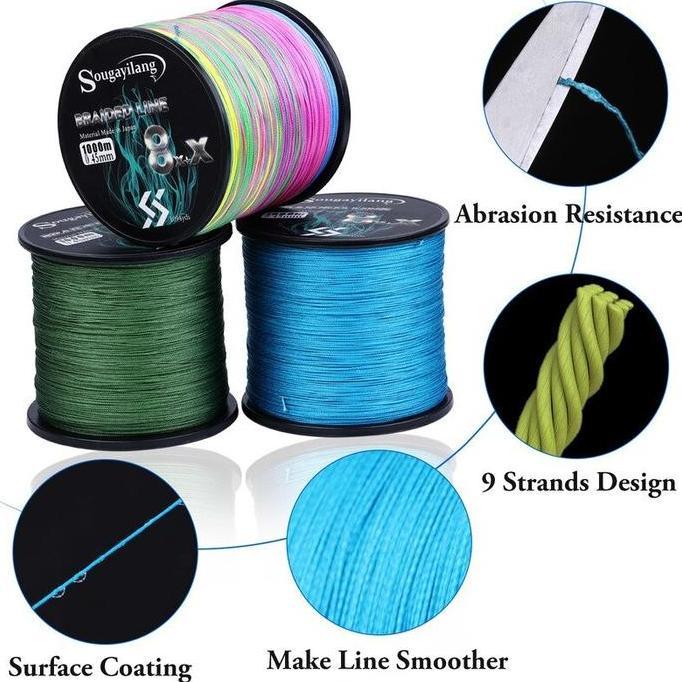 Fishx- Sougayilang Senar Pancing Pe 300M 500M 1000M 9X Strands Braid Fishing Line Pe Fishing Line St