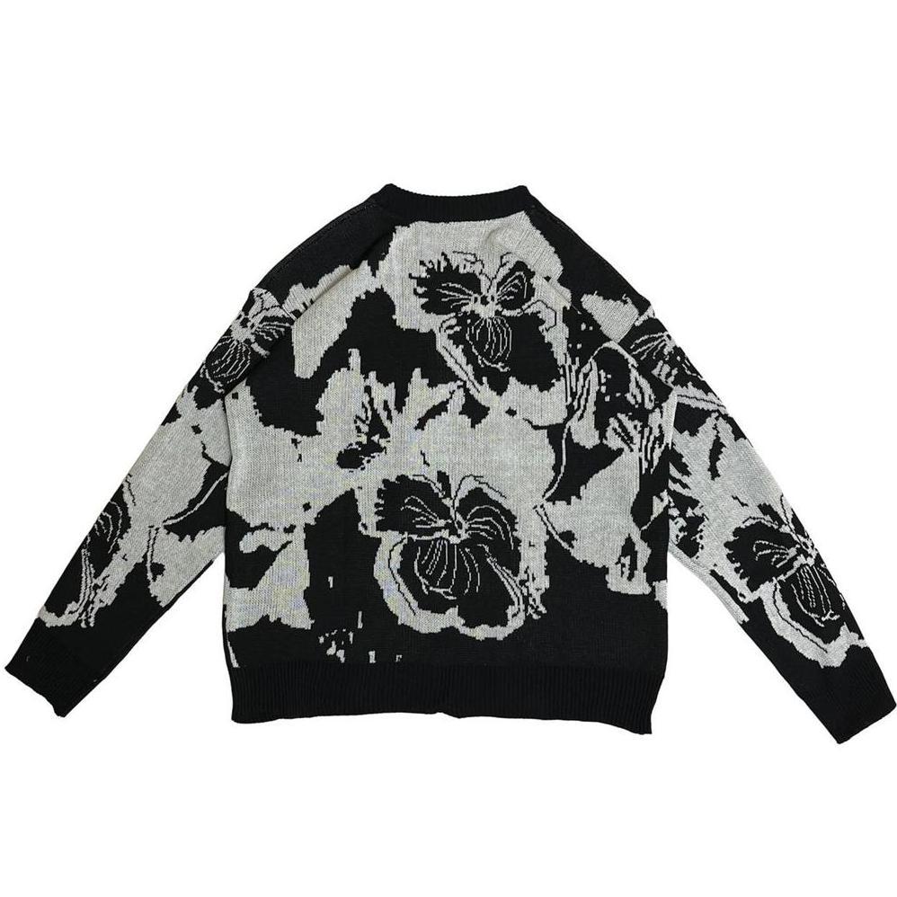 HIGH DEMAND Produsen Rajut Bandung - Cardigan Rajut Unisex Motif Bunga Abstrak | Cardigan Oversize P