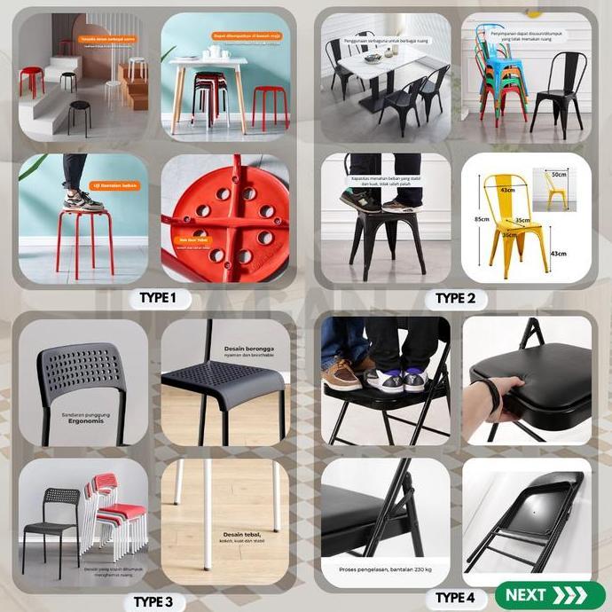 TERLARIS - BANGKU BAKSO / BANGKU BESI KECIL / BANGKU CAFE / KURSI BESI / KURSI MAKAN / KURSI CAFE / 