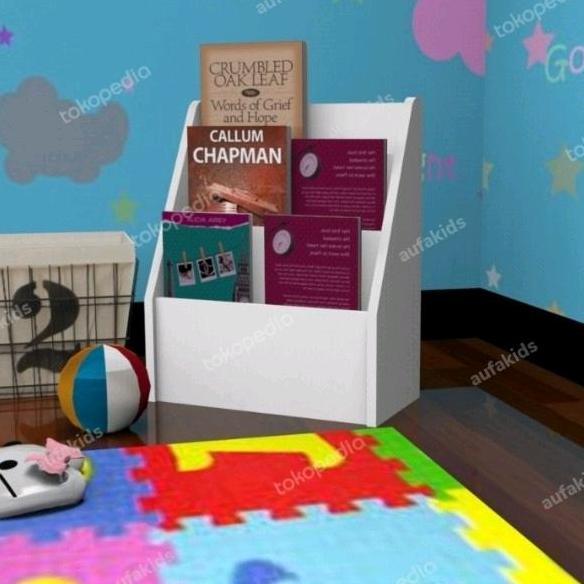 BEBAS ONGKIR - Rak buku anak 3 tingkat / Rak montessori / Rak majalah brosur /Rak TK