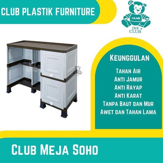 TERBARU - [OFFICIAL CLUB PLASTIK] CLUB Meja SOHO-I - Meja Kabinet Plastik Dengan Laci - Meja Kerja P