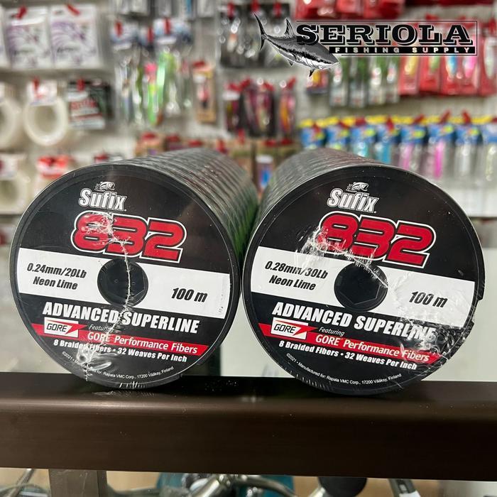 Pe Sufix 832 X8 Neon Lime Advanced Superline 100M 20Lb 30Lb 40Lb