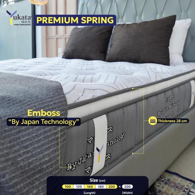 Kasur Spring Bed YUKATA PREMIUM SPRING - Tebal 28cm | 100x200, 120x200, 160x200, 180x200, 200x200 Fu