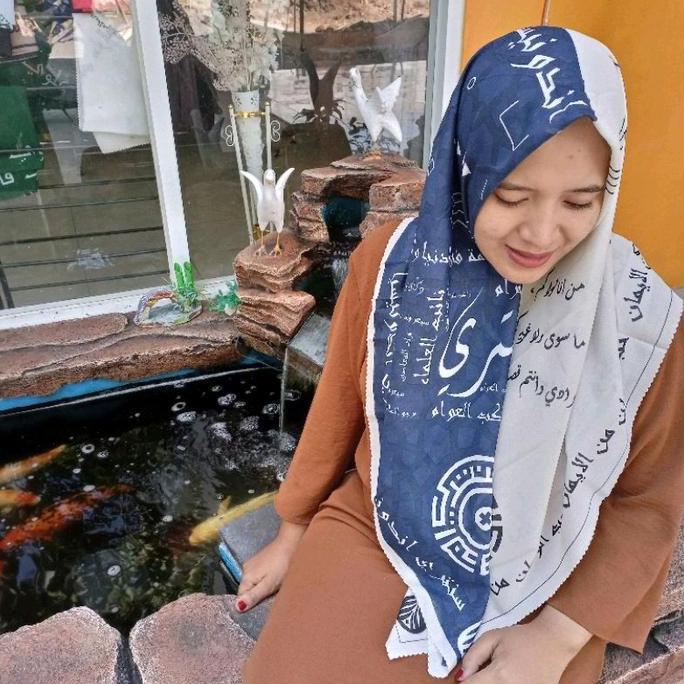 Xkxk- Hijab Jilbab Motif Man Ana Kerudung Hijab Santri Nasional Bahan Voal Muslim Hijab Persegi Arab