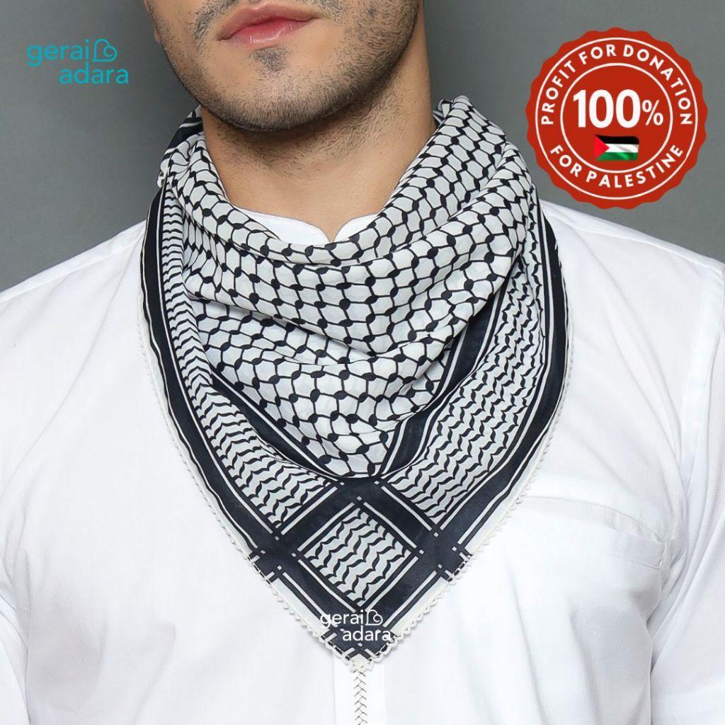 Keffiyeh Palestina - Scarf Keffiyeh - Slayer Keffiyeh - Bandana Segiempat | Gerai Adara