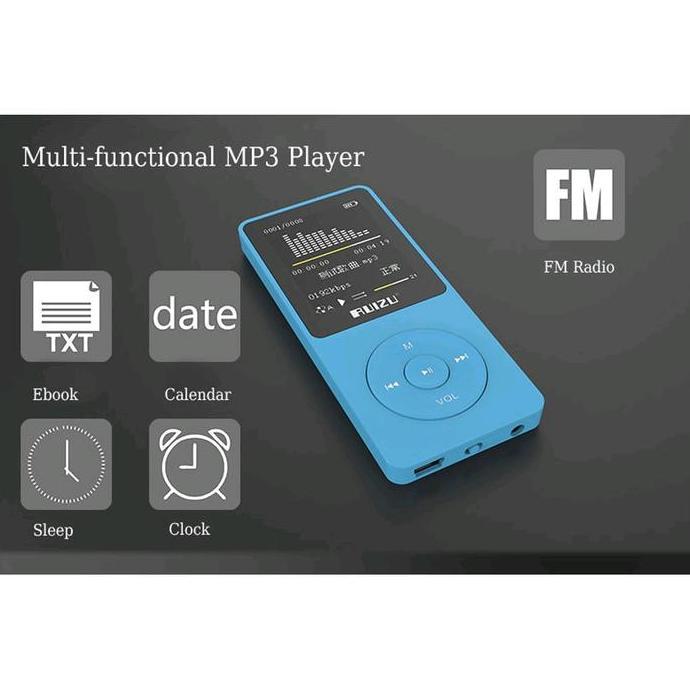 Ruizu X02 MP3 Player USB Type-C Ultrathin 8GB Portabel Radio FM Rekaman E-book Layar Mini HiFi DAP B