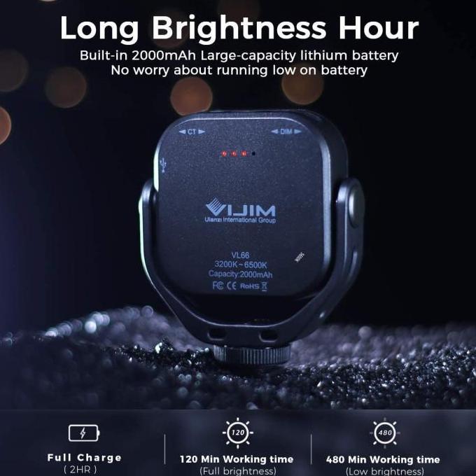 Ulanzi Vijim VL66 Rotatable Bi Color Adjustable LED Video Light