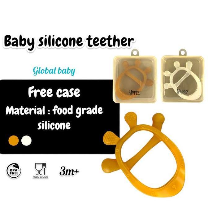 Yoppo Baby - Teether Gelang Jerapah + Case / Mainan Gitan Bayi BPA Free Putih