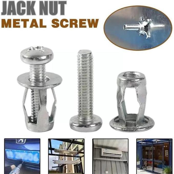 :>:>:>:>] 10pcs Jack Nut Rivet Plat Metal Mur Baut Drat Sekrup Fisher Skrup BESI M4/M5 x 25mm