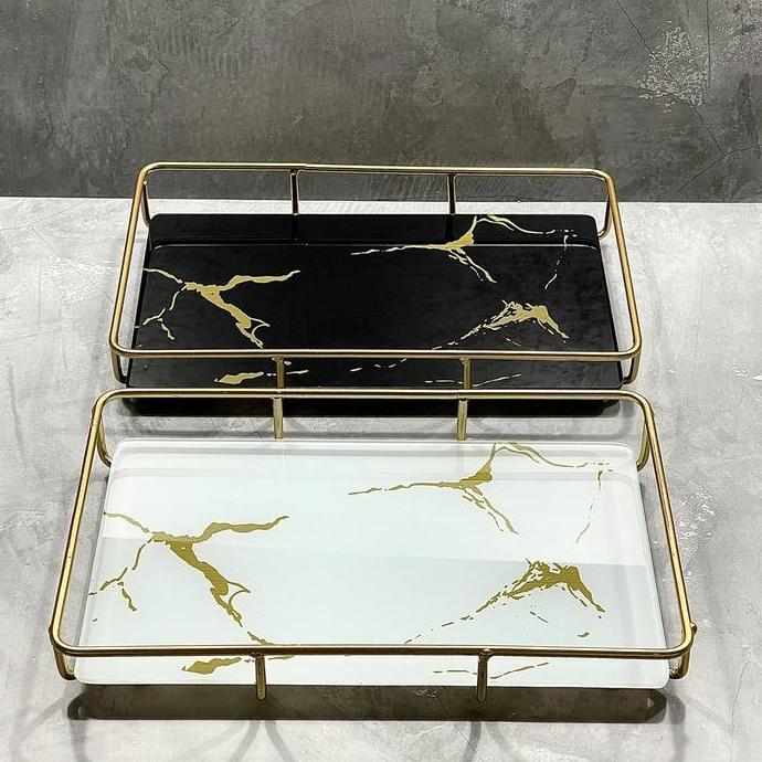 2026 ACLASA MARBLE TRAY KACA PERSEGI / PAJANGAN NAMPAN ESTETIK KODE 1293