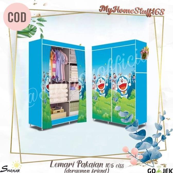 PROMO - Lemari Pakaian/Lemari Baju Anak Karakter 105 CISS-DORAEMON FRIENDS