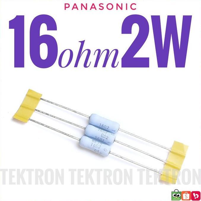 Terbaru (1) PANASONIC 16ohm 2Watt Resistor 16R 2W 16 ohm 5% tek70n Buru Order