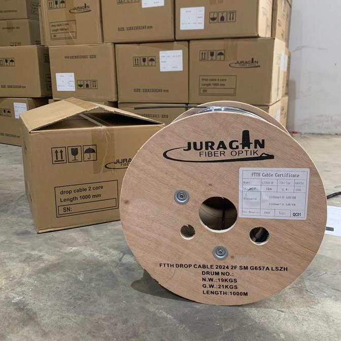 TERMURAH - kabel dropcore 2 core 1000 meter kabel fiber optik 1000m