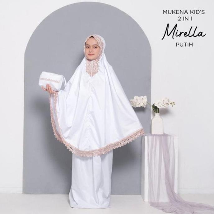 OOTD YUNASHOP - Mukena Anak Perempuan Motif Mirella 2in1 Mukena Kid's Tanggung Kombinasi Renda Mewah