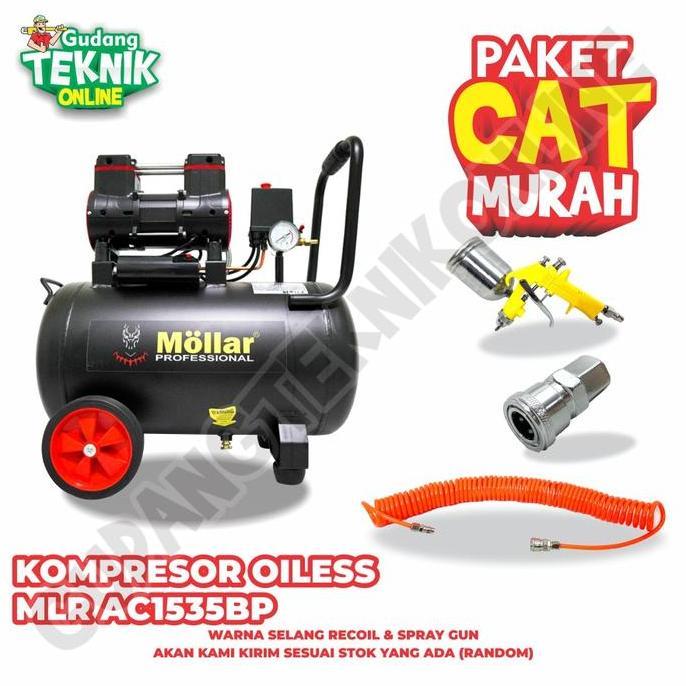 SABILULUNGAN Kompresor Angin 35L MLR-AC1535BPR MOLLAR 1HP BLACK PANTHER OILESS / Air Compressor Udar