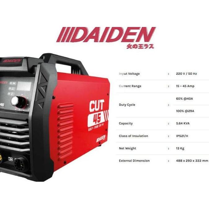 MIOSHINOCHE Mesin Las Potong DAIDEN CUT 45 / Inverter Cutting Plasma Welding CUT-45 / CutterTrafo Tr