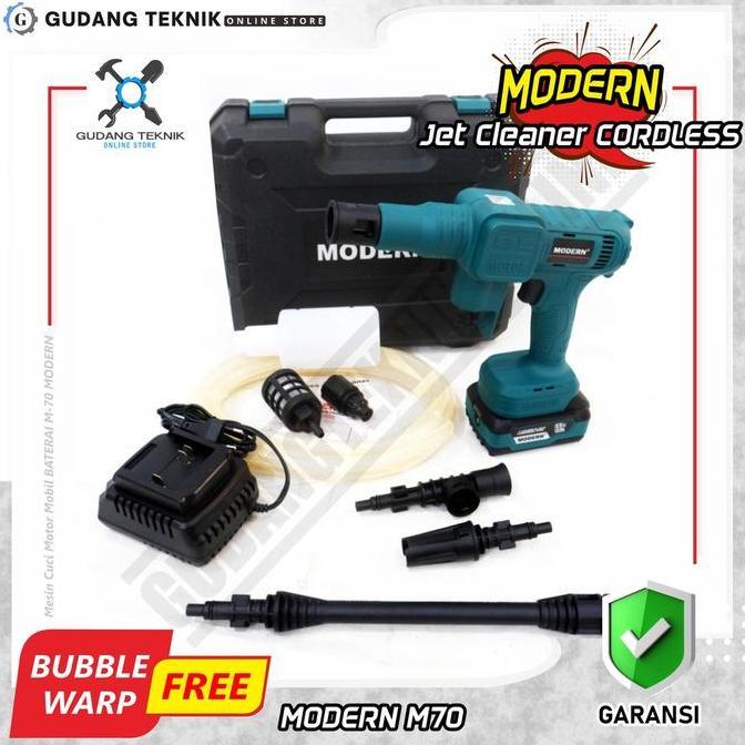 MIOSHINOCHE Jet Cleaner CORDLESS MODERN M70 / Mesin Cuci Motor Mobil BATERAI M-70 M70 MODERN