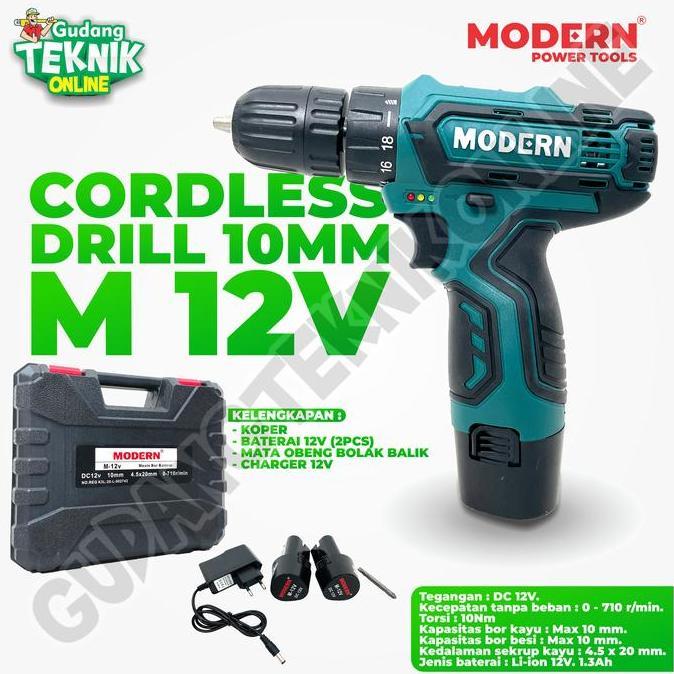 SABILULUNGAN Modern M-12v / Mesin Bor Baterai Modern M12 V / Cordless Drill Modern