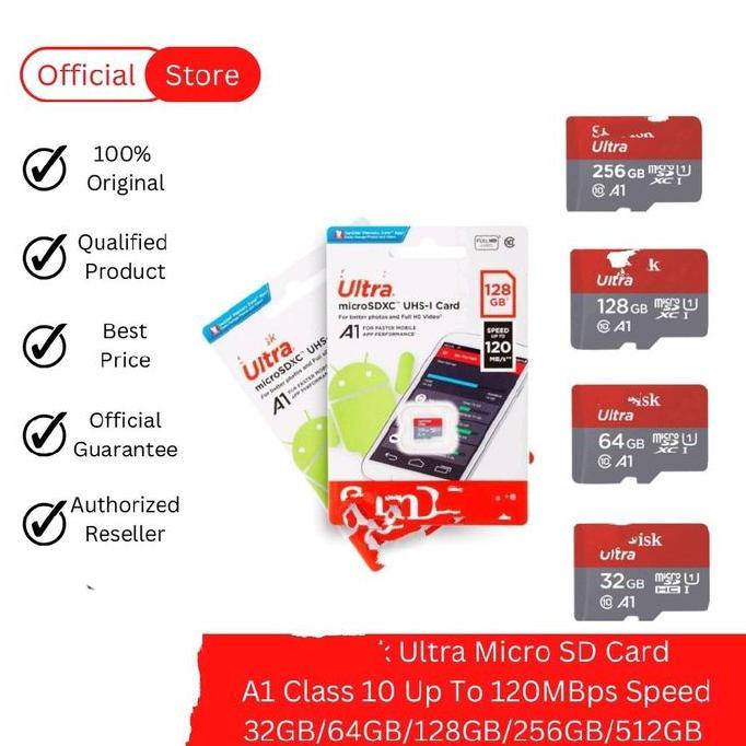 SANDISSK Micro SDHC/SDXC Class 10 32GB Original Kecepatan Baca 80MB/dtk untuk PC OTG Storage Ultra M