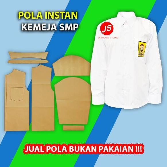 Pola Instan Seragam SMP Cewek [ Pola Baju Jamblang Studio ] Pola Seragam SMP Perempuan Panjang Pende